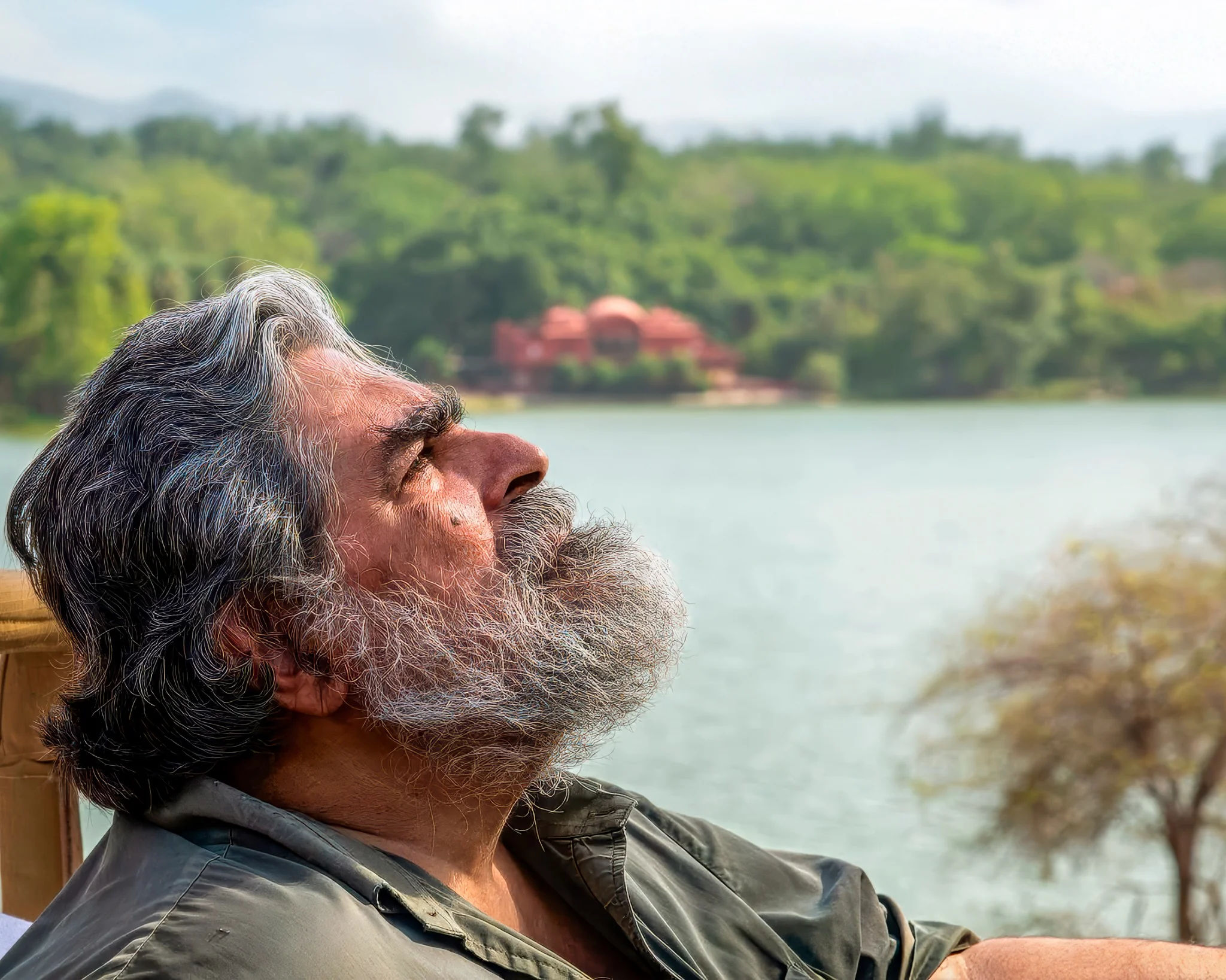 Portrait of the late Valmik Thapar, foremost tiger authority and conservation pioneer, in Ranthambhore National Park